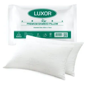Luxor Australian Made Bamboo Cooling Pillows Standard Size - Twin Pack