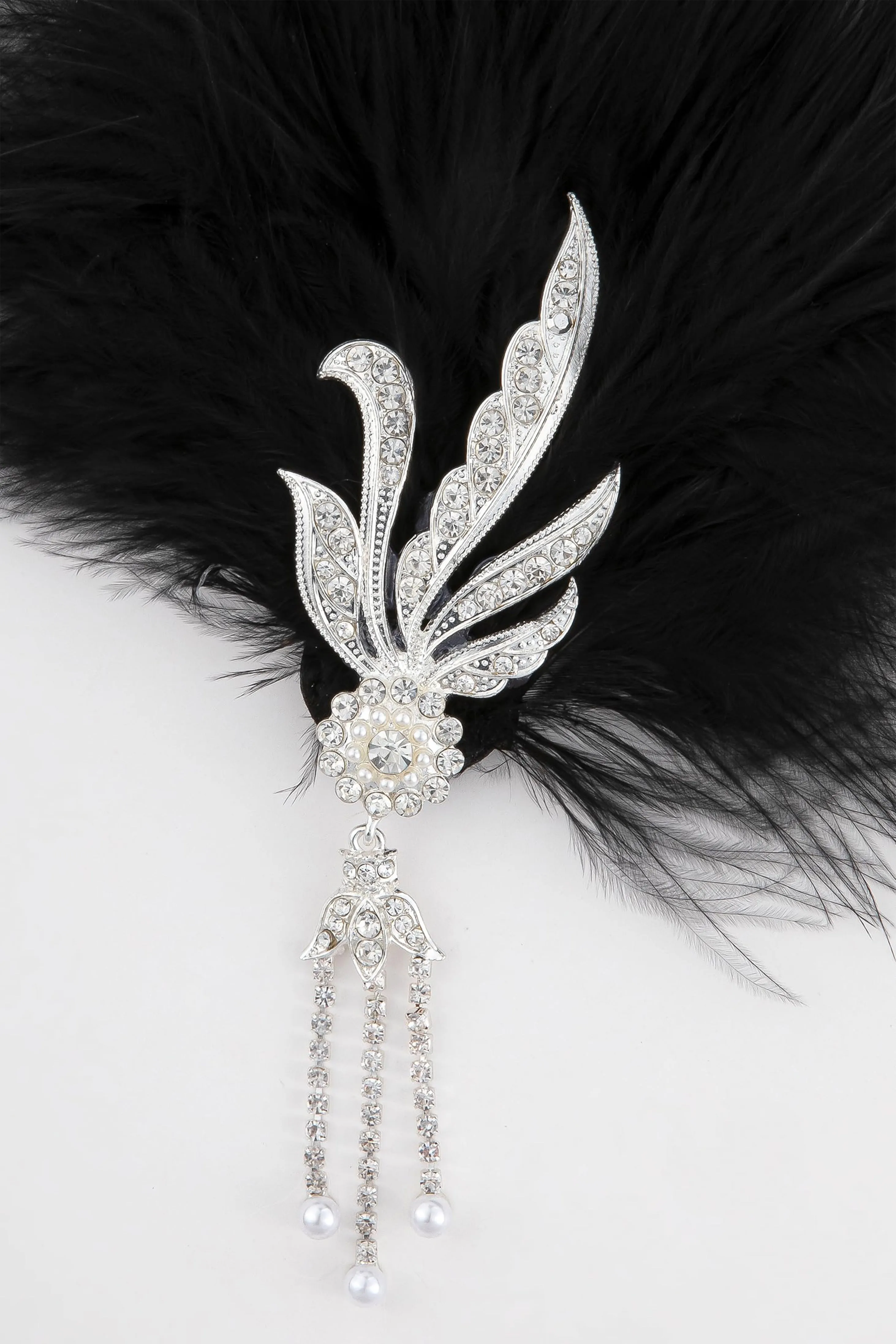Luxurious Beaded Feather Hair Clip