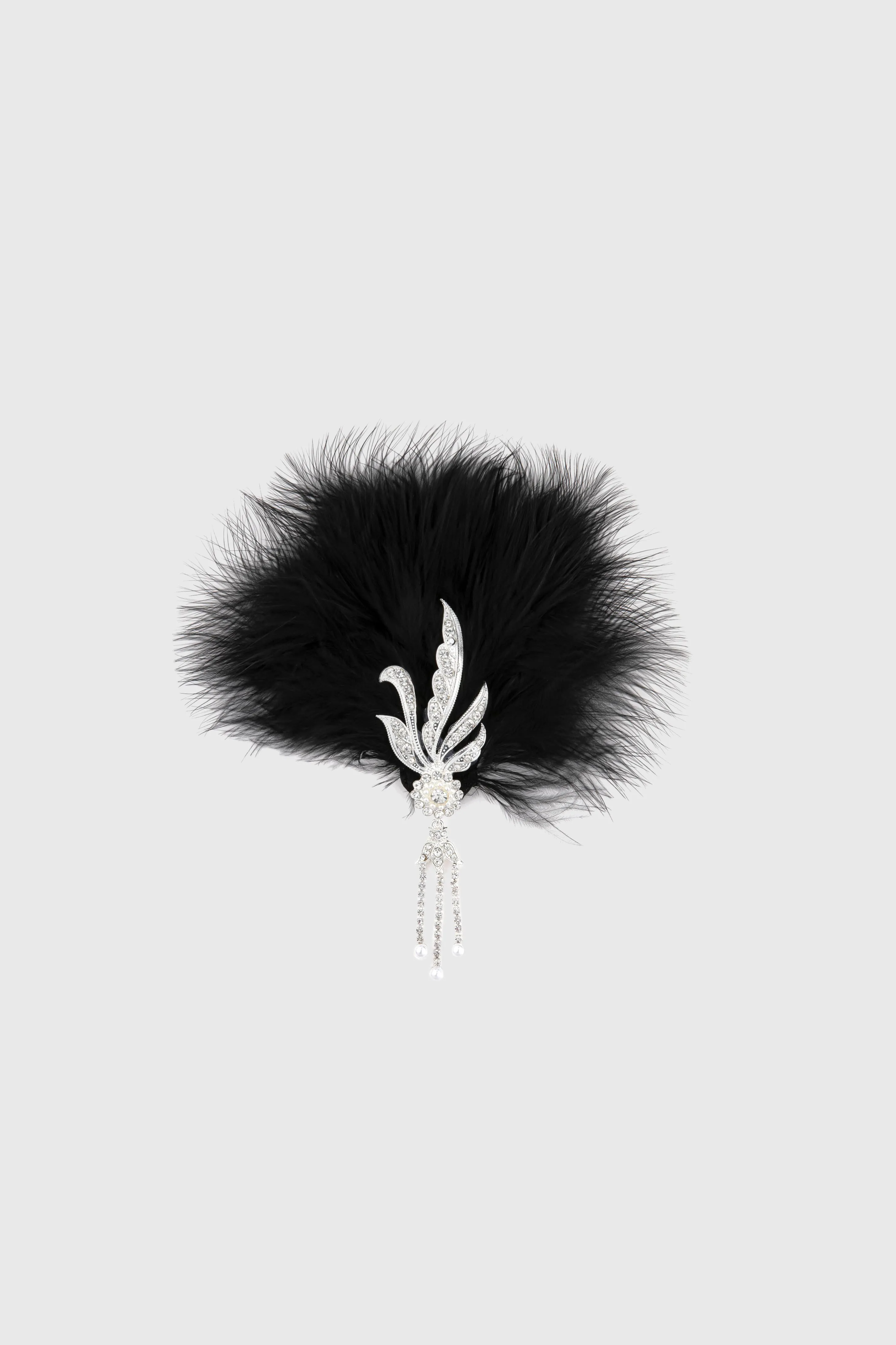 Luxurious Beaded Feather Hair Clip
