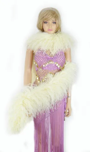 Luxurious Beige 20 Ply Ostrich Feather Boa