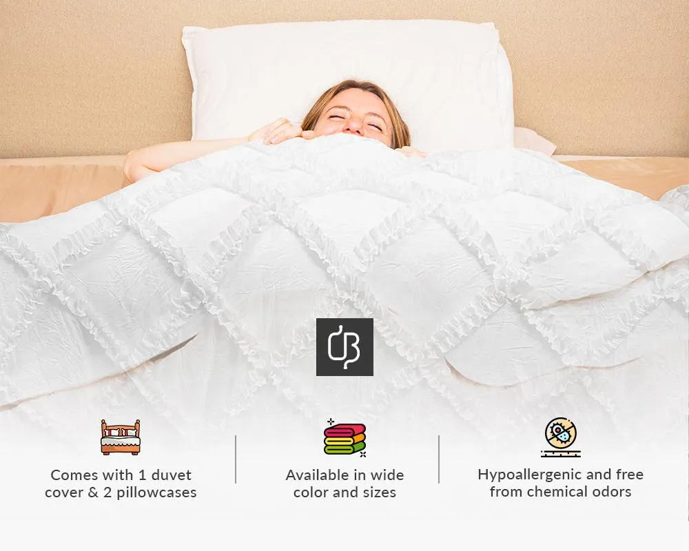 Luxurious Chocolate Diamond Ruffled Duvet Cover