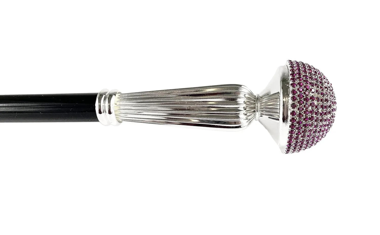 Luxurious Collectible Walking Stick - Fuchsia Crystals