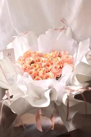 Luxurious Coral Rose Flower Bouquet