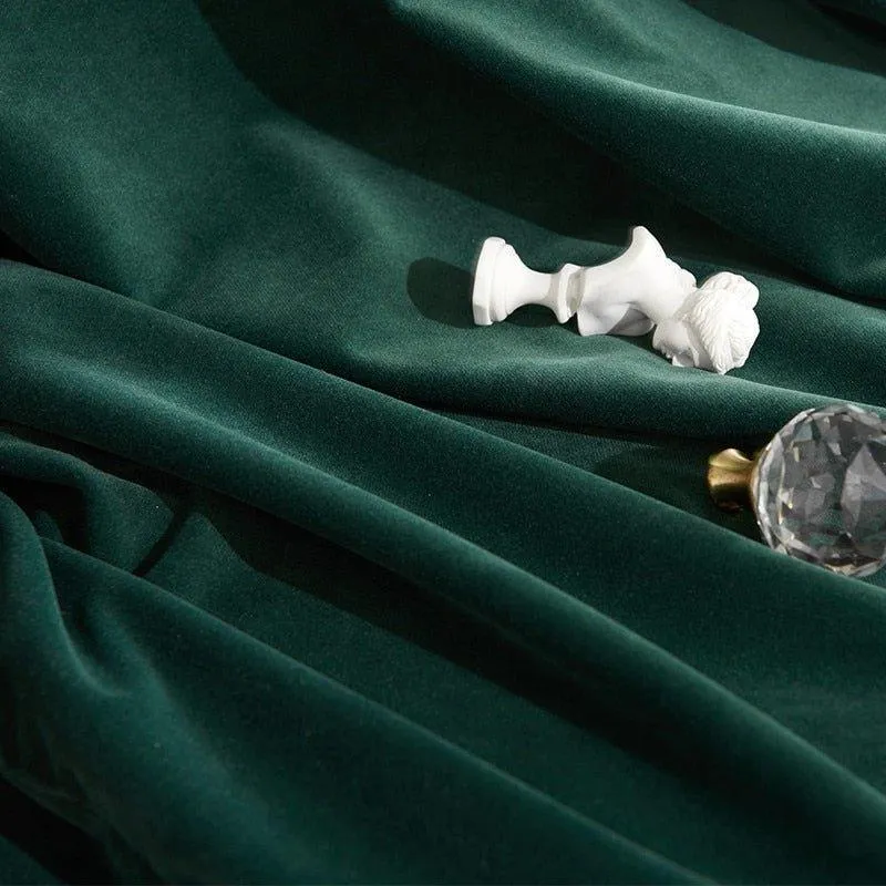 Luxurious Dark Green Velvel Blackout Curtains