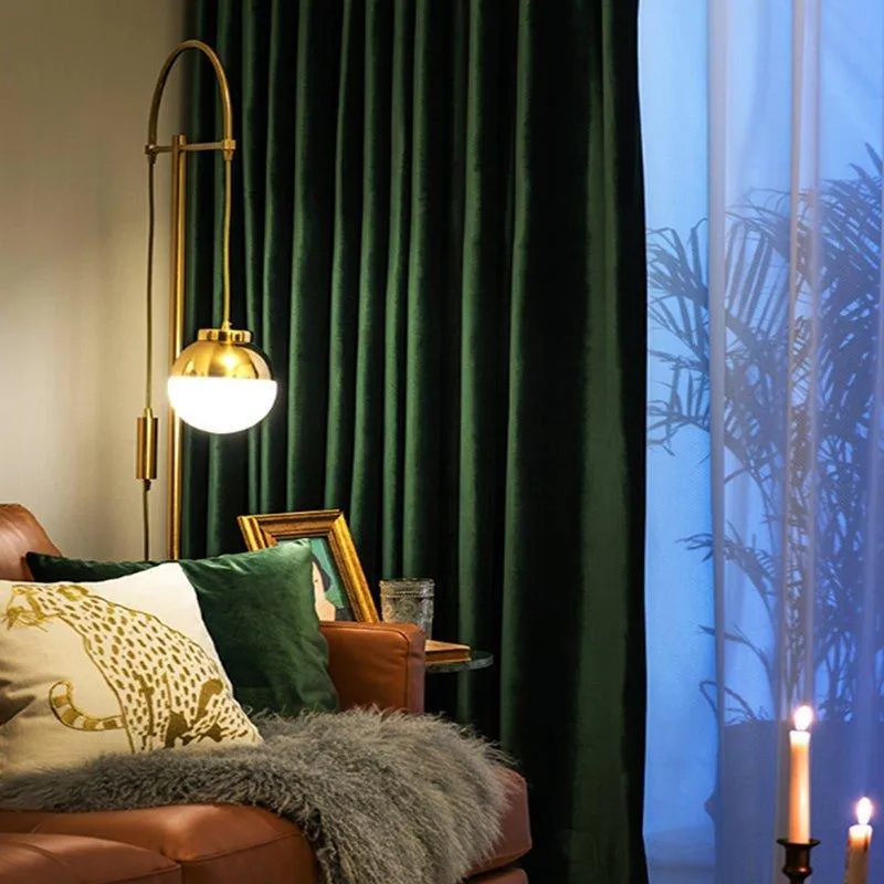 Luxurious Dark Green Velvel Blackout Curtains