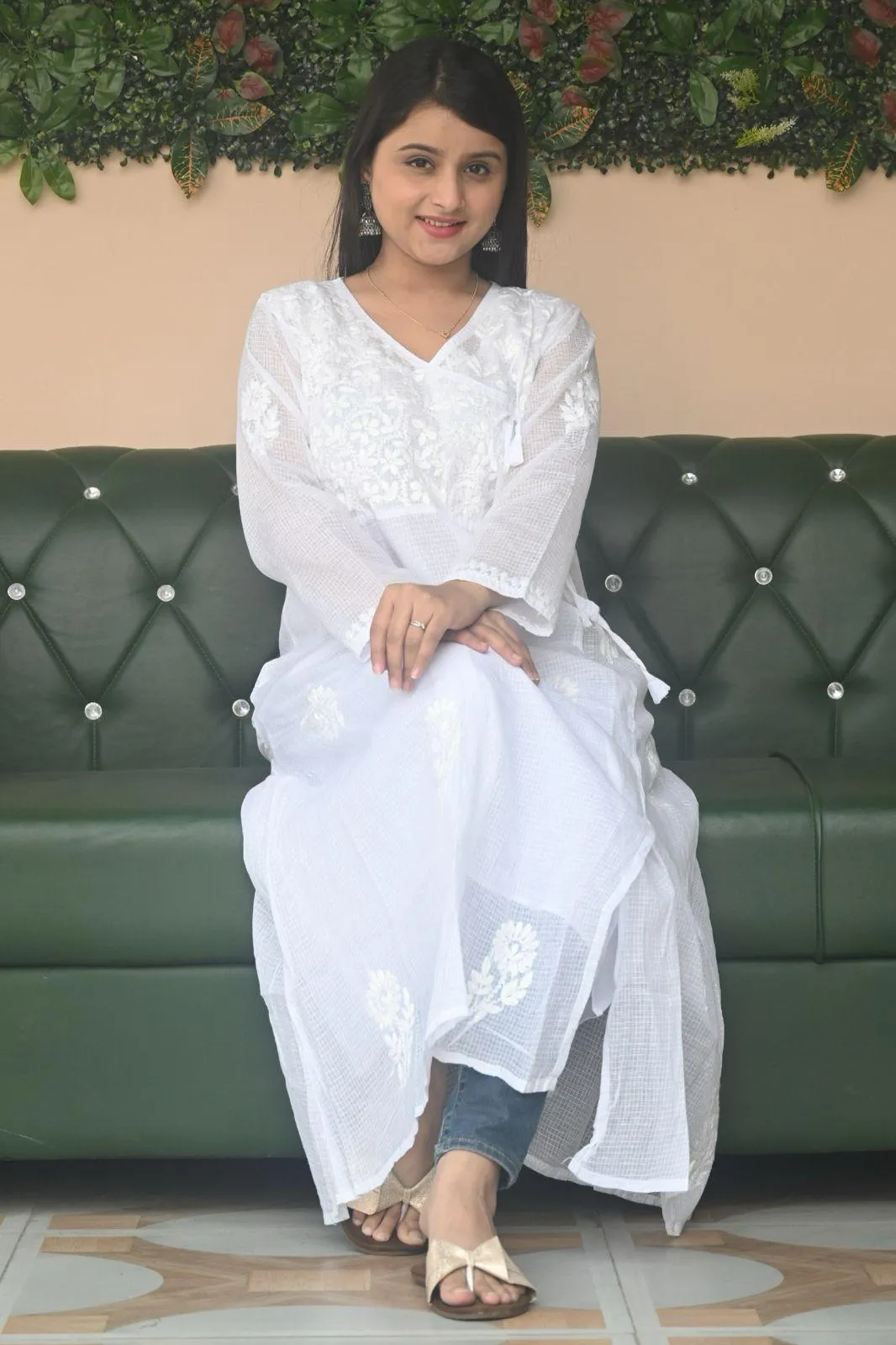 Luxurious Elegance: Violet Kota Doria Cotton Kurti