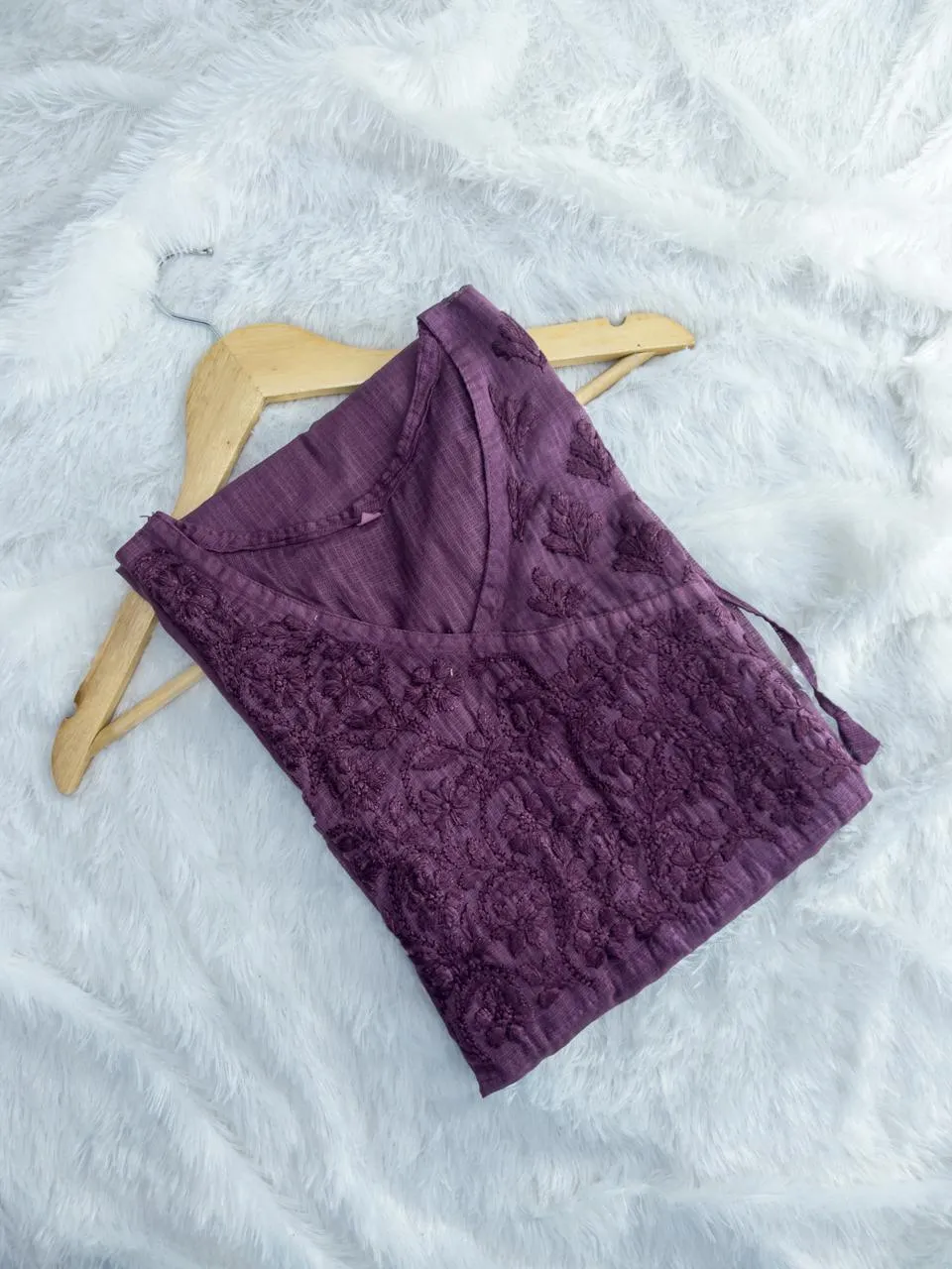 Luxurious Elegance: Violet Kota Doria Cotton Kurti