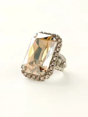 Luxurious Emerald-Cut Cocktail Ring - RBT69ASSBL