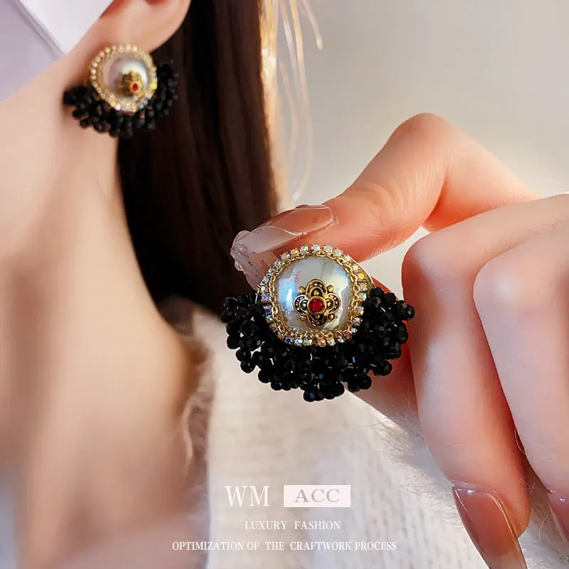 Luxurious Flower Flower Copper Electroplating Earrings