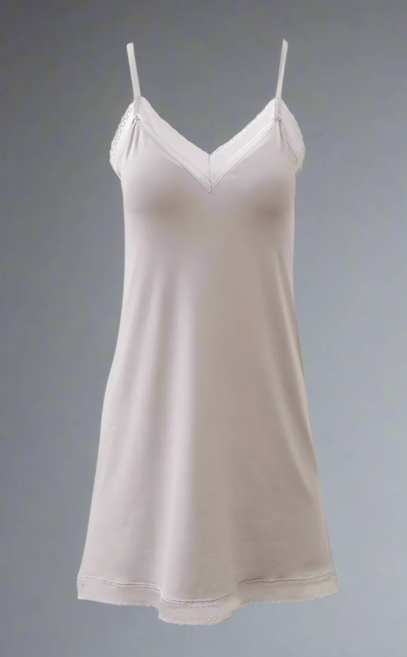 Luxurious Italian Viscose Lace-Trimmed Chemise