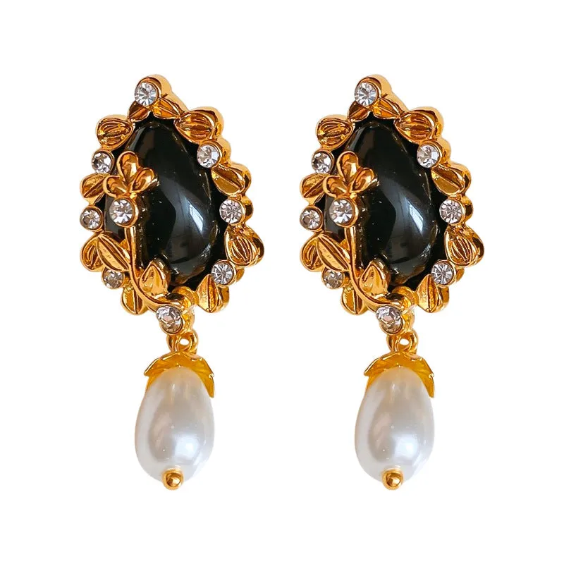 Luxurious Leaf Geometric Leaf Alloy Electroplating Earrings