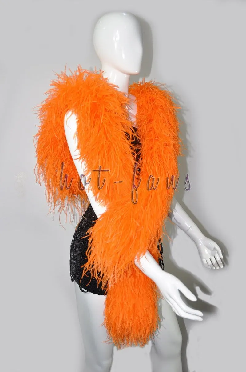 Luxurious Orange  12 Ply Ostrich Feather Boa