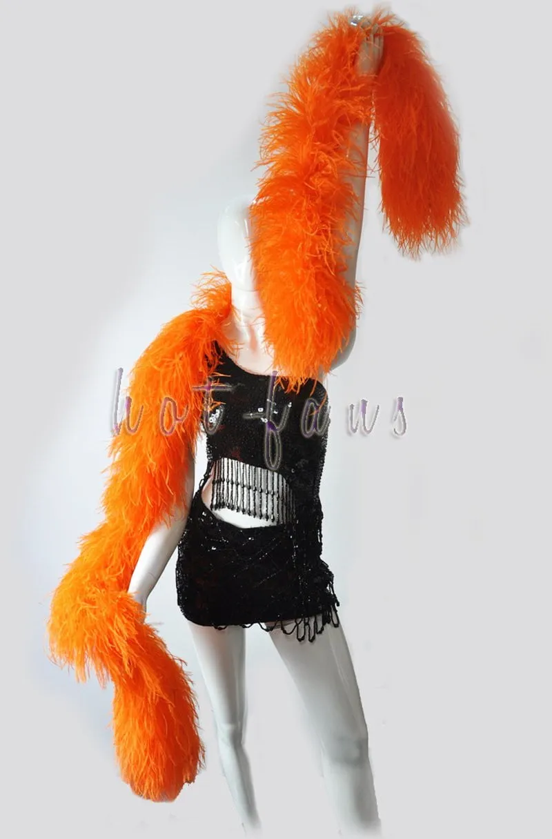 Luxurious Orange  12 Ply Ostrich Feather Boa