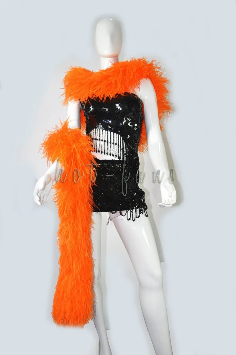 Luxurious Orange  12 Ply Ostrich Feather Boa