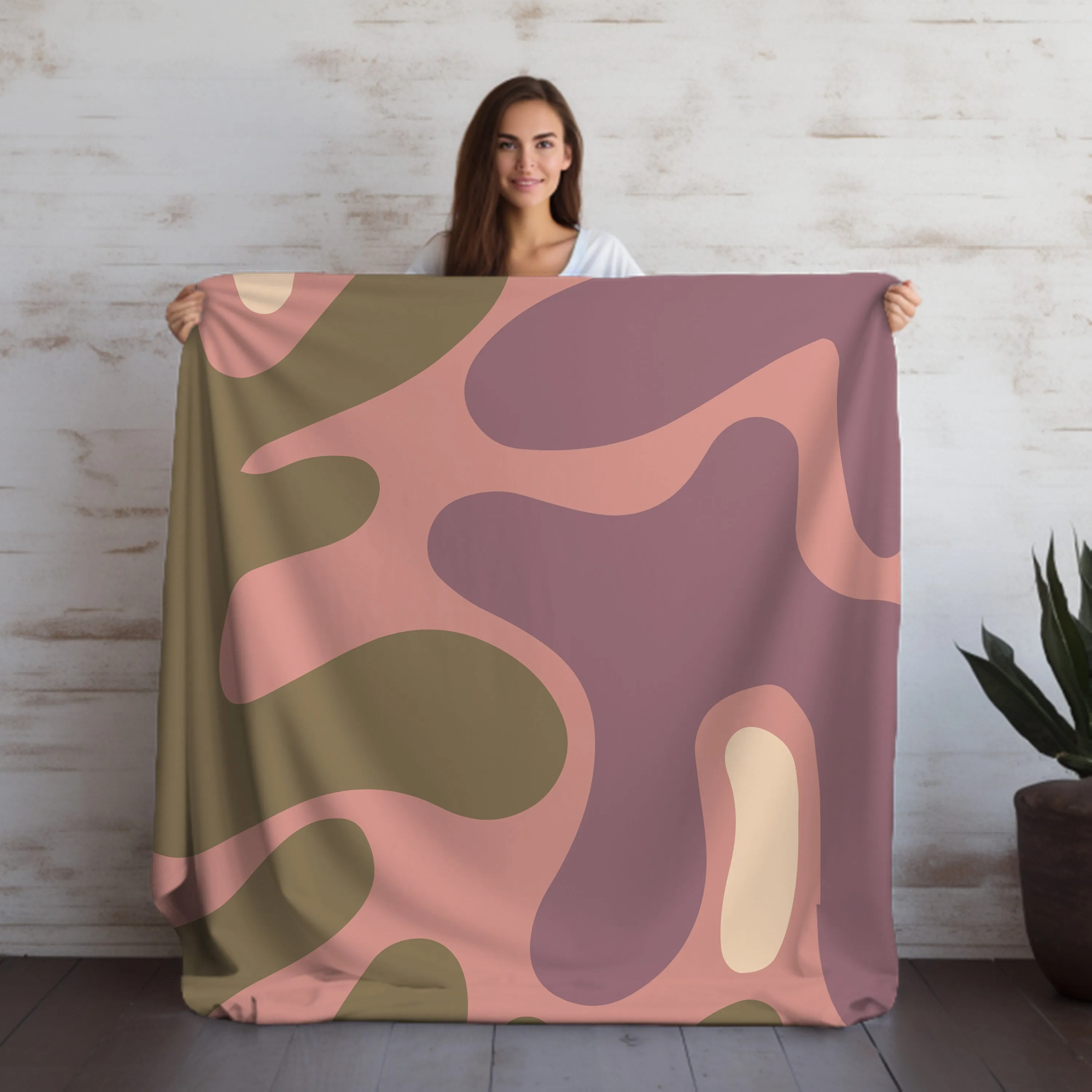 Luxurious Pink Velveteen Throw Blanket