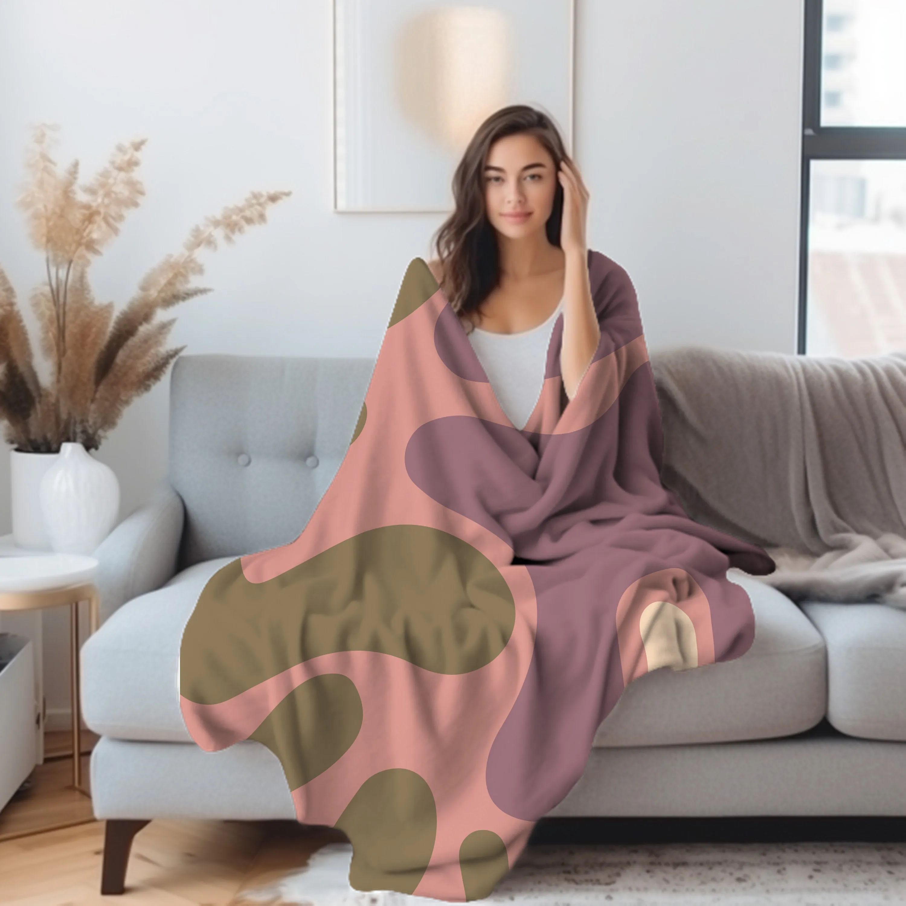 Luxurious Pink Velveteen Throw Blanket