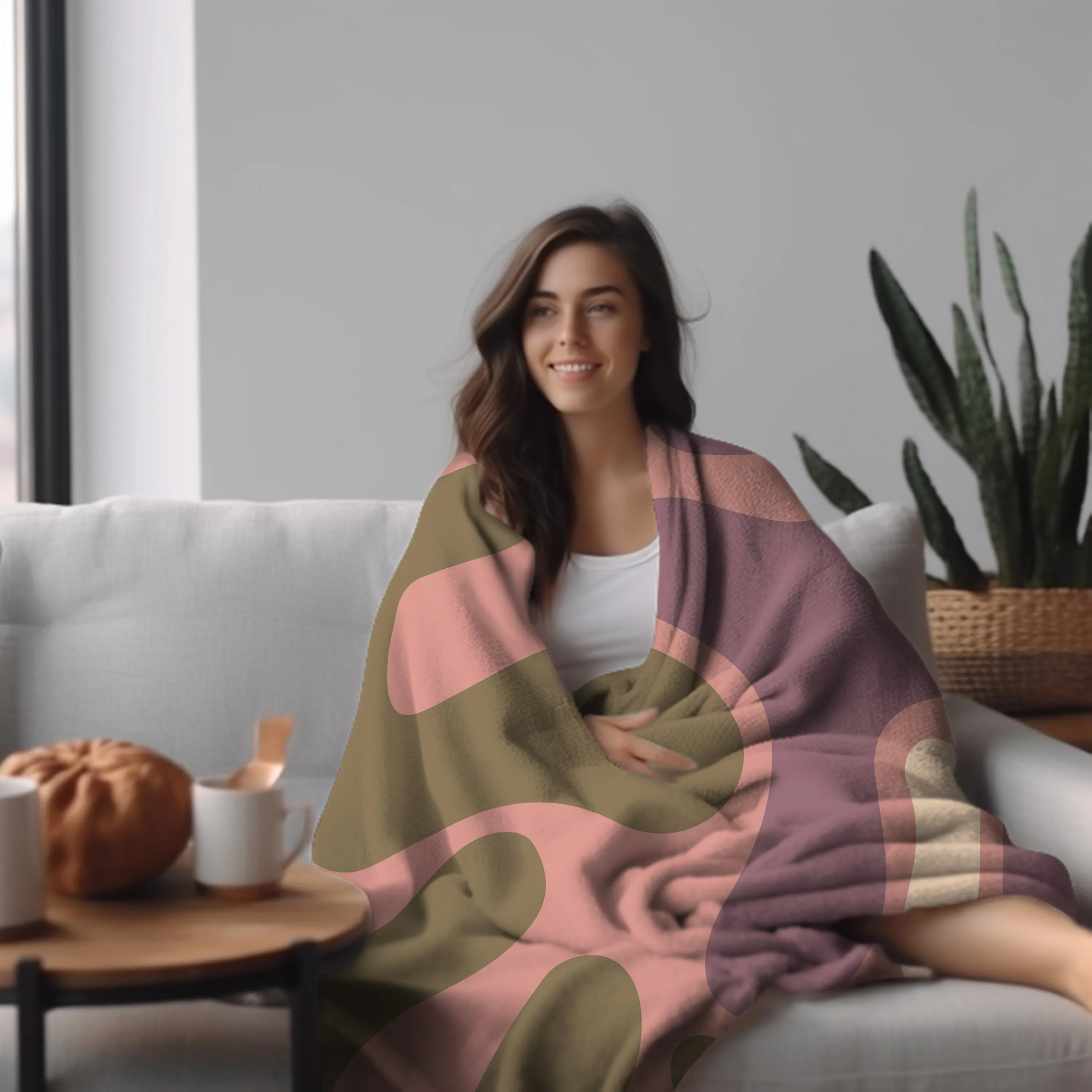 Luxurious Pink Velveteen Throw Blanket