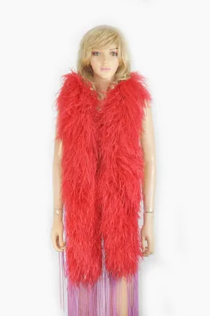 Luxurious Red 12 Ply Ostrich Feather Boa