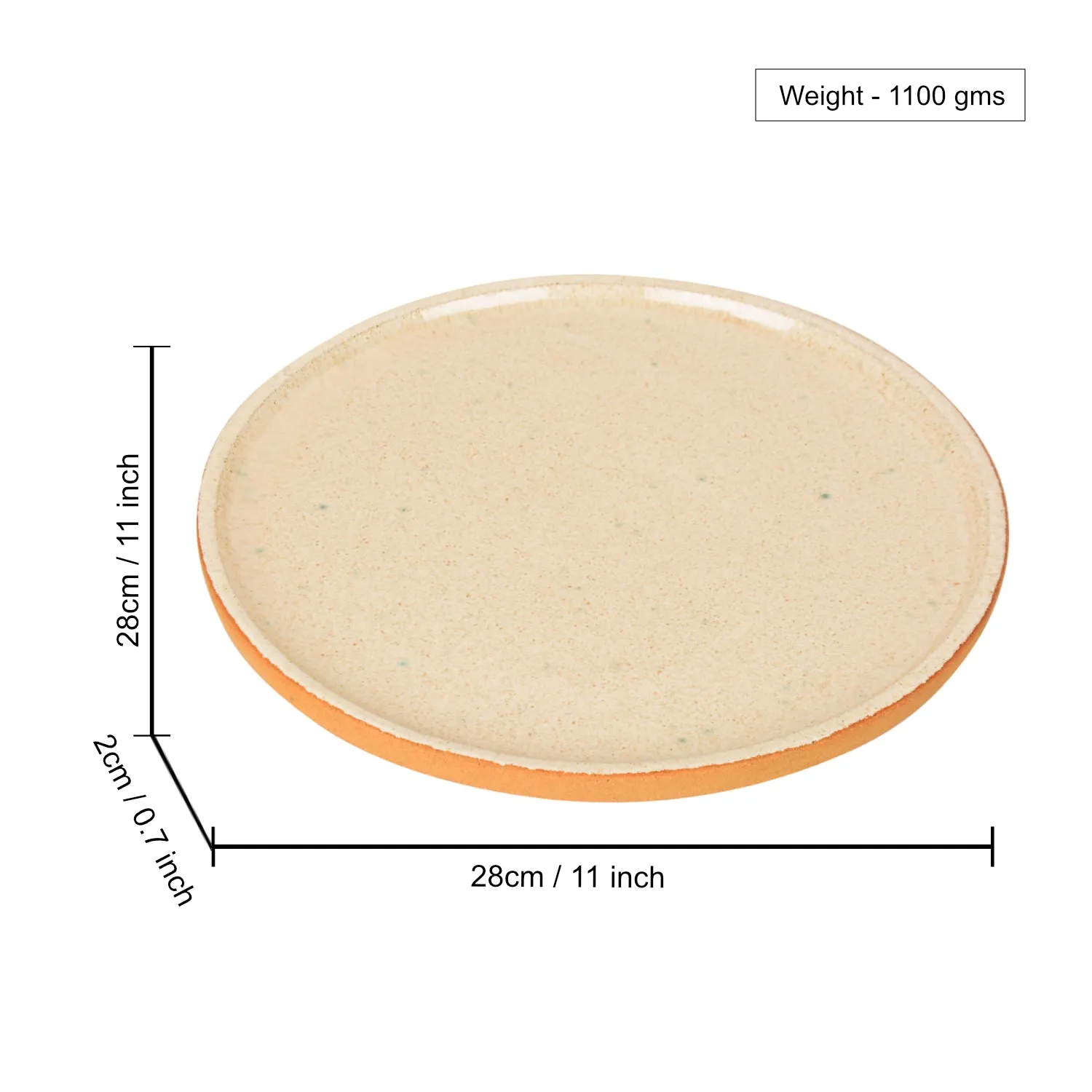Luxurious Speckled Ceramic Pizza Plate