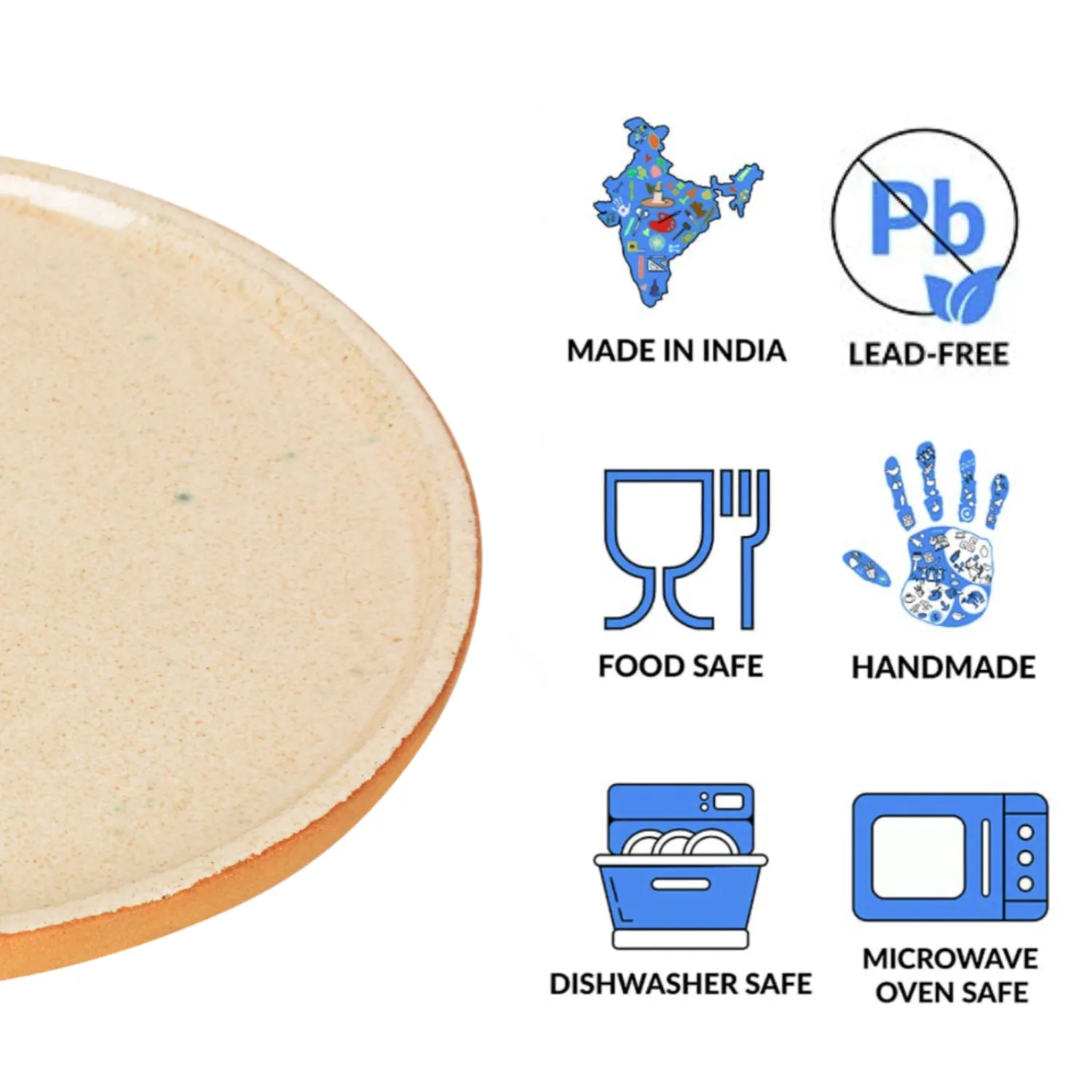 Luxurious Speckled Ceramic Pizza Plate
