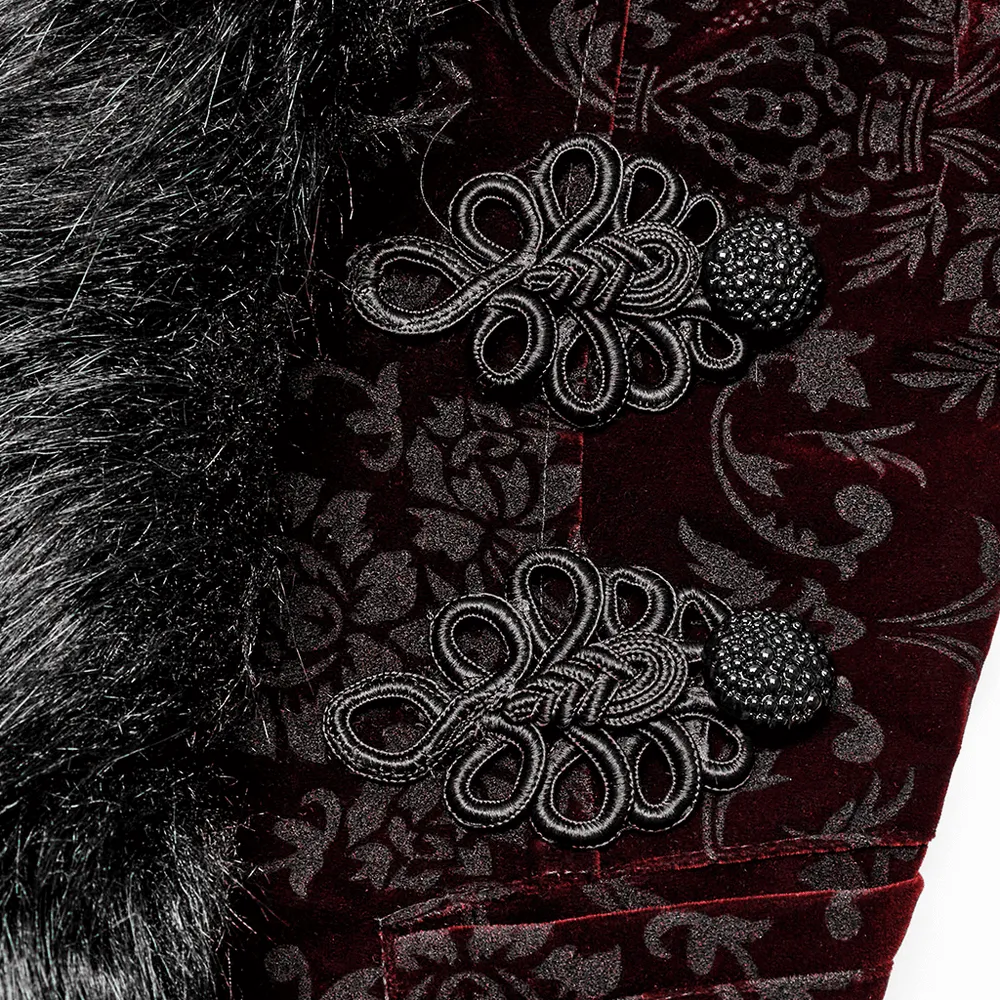 Luxurious Velvet Fur-Trimmed Gothic Short Jacket