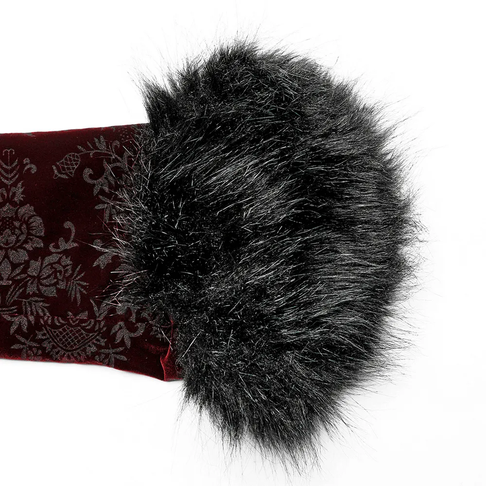 Luxurious Velvet Fur-Trimmed Gothic Short Jacket