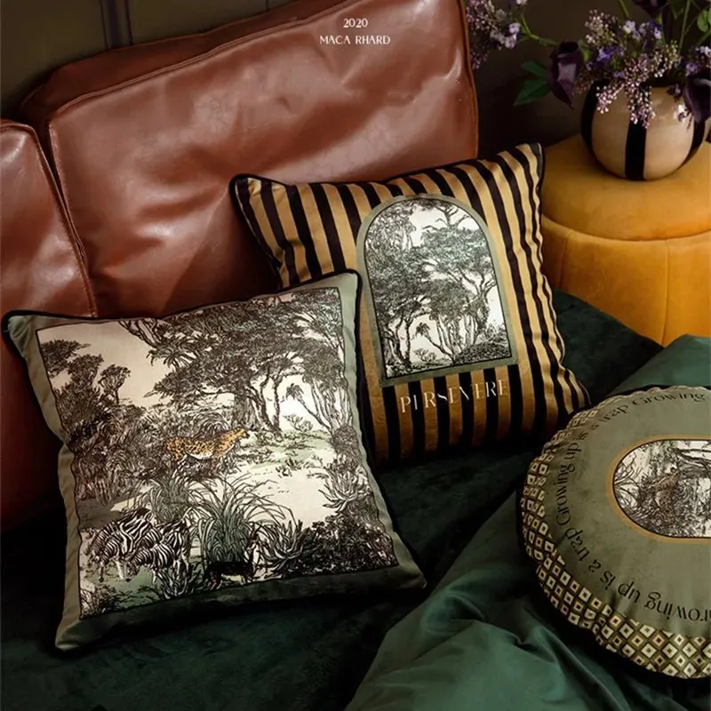 Luxurious Velvet Jungle Leopard Cushion Cover