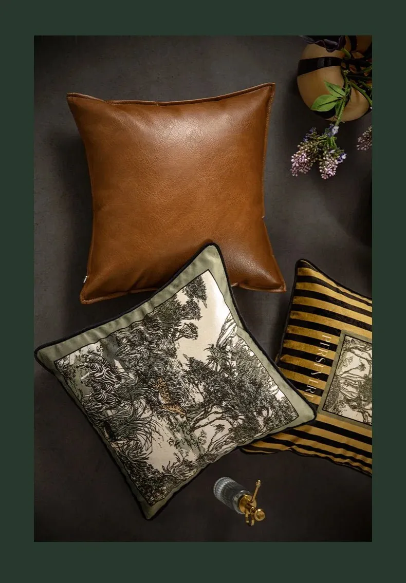 Luxurious Velvet Jungle Leopard Cushion Cover