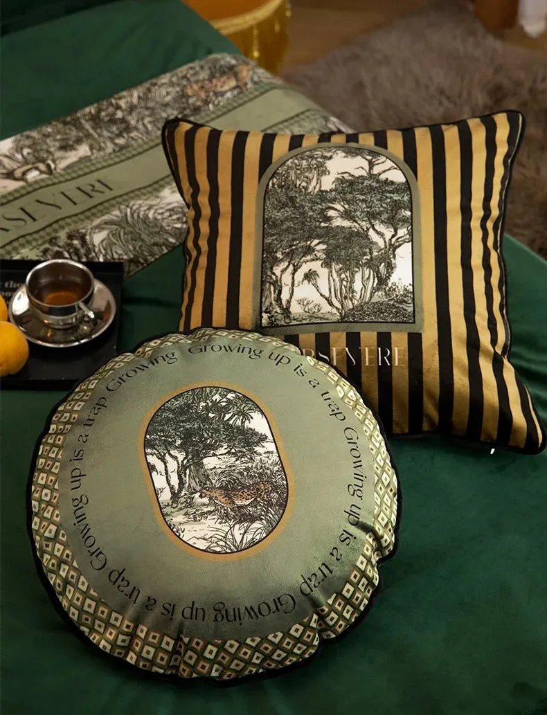 Luxurious Velvet Jungle Leopard Cushion Cover