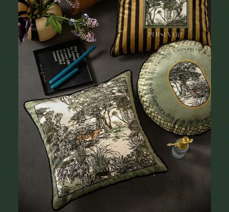Luxurious Velvet Jungle Leopard Cushion Cover