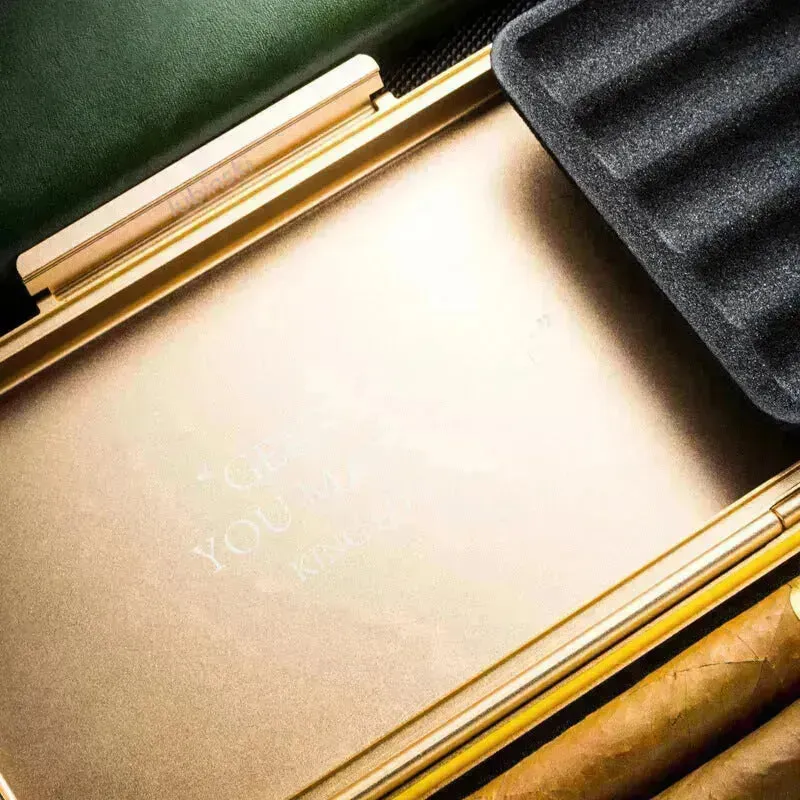 Luxury Portable Aviation Aluminum Humidor Cigar Case