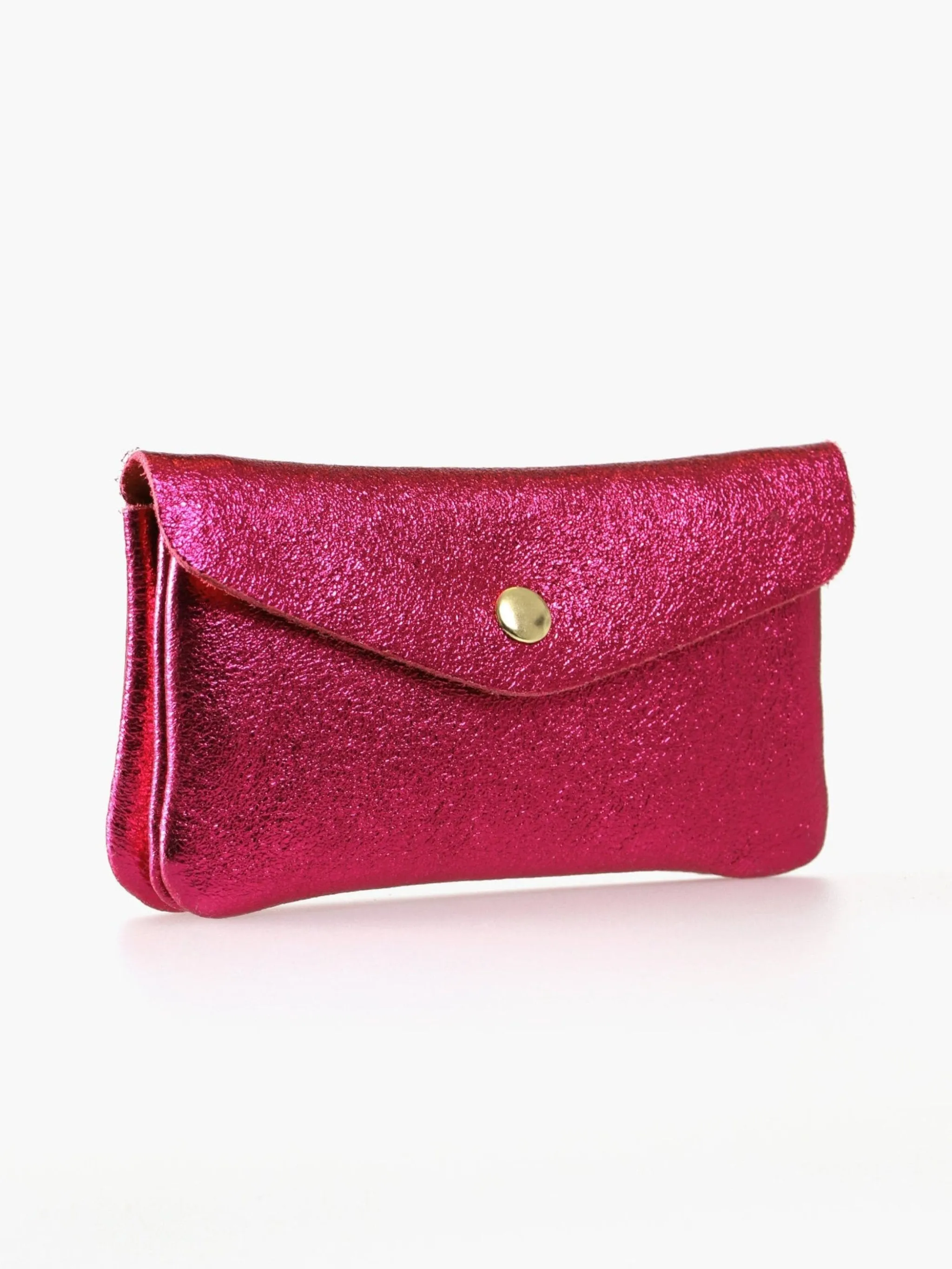 Magenta Medium Leather Coin Purse