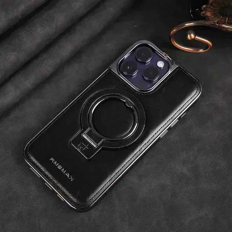 Magnetic Bracket Phone Case Business Drop-resistant Leather Case