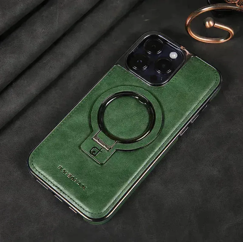 Magnetic Bracket Phone Case Business Drop-resistant Leather Case