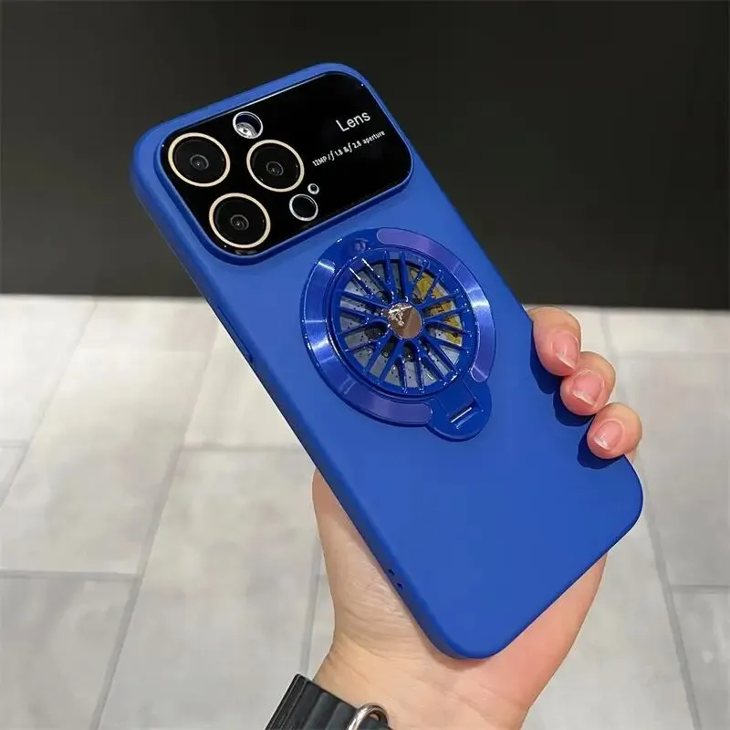 Magnetic Rotatable Gyroscope Stand With Gyro Frosted Phone Case For iPhone