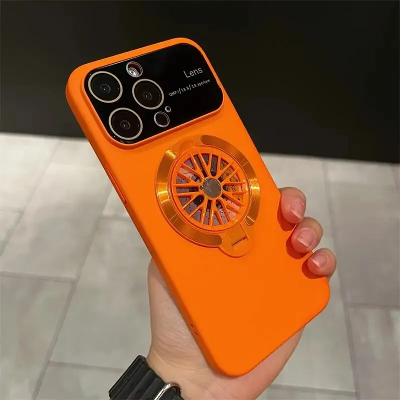 Magnetic Rotatable Gyroscope Stand With Gyro Frosted Phone Case For iPhone