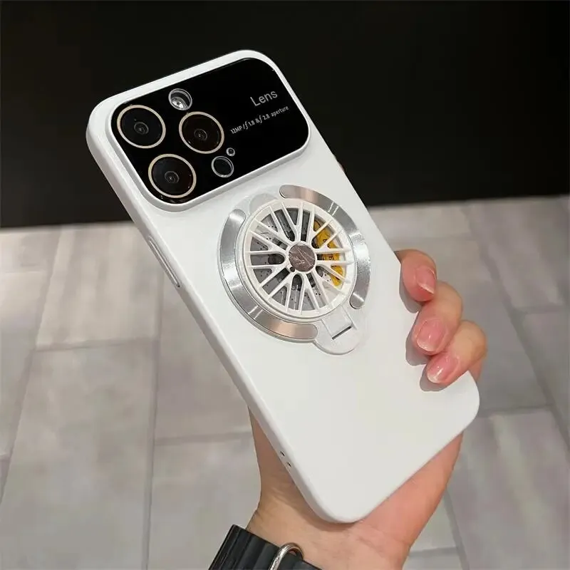 Magnetic Rotatable Gyroscope Stand With Gyro Frosted Phone Case For iPhone