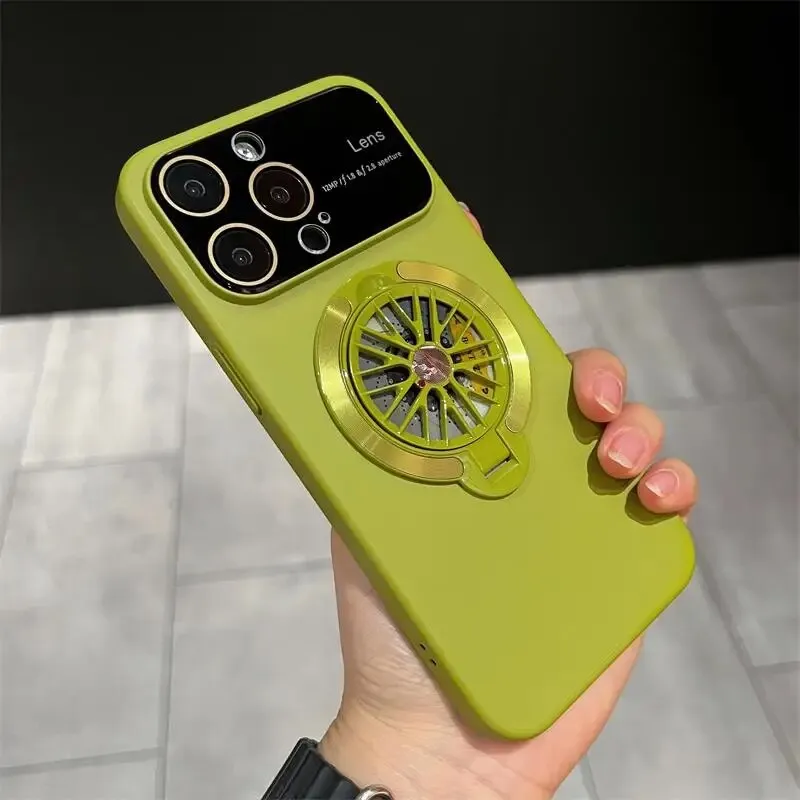 Magnetic Rotatable Gyroscope Stand With Gyro Frosted Phone Case For iPhone