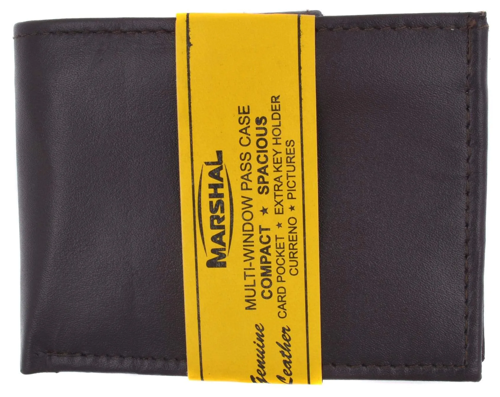 Mens Genuine Leather Wallet Euro Traveler Style with Center Flip ID Window 2152