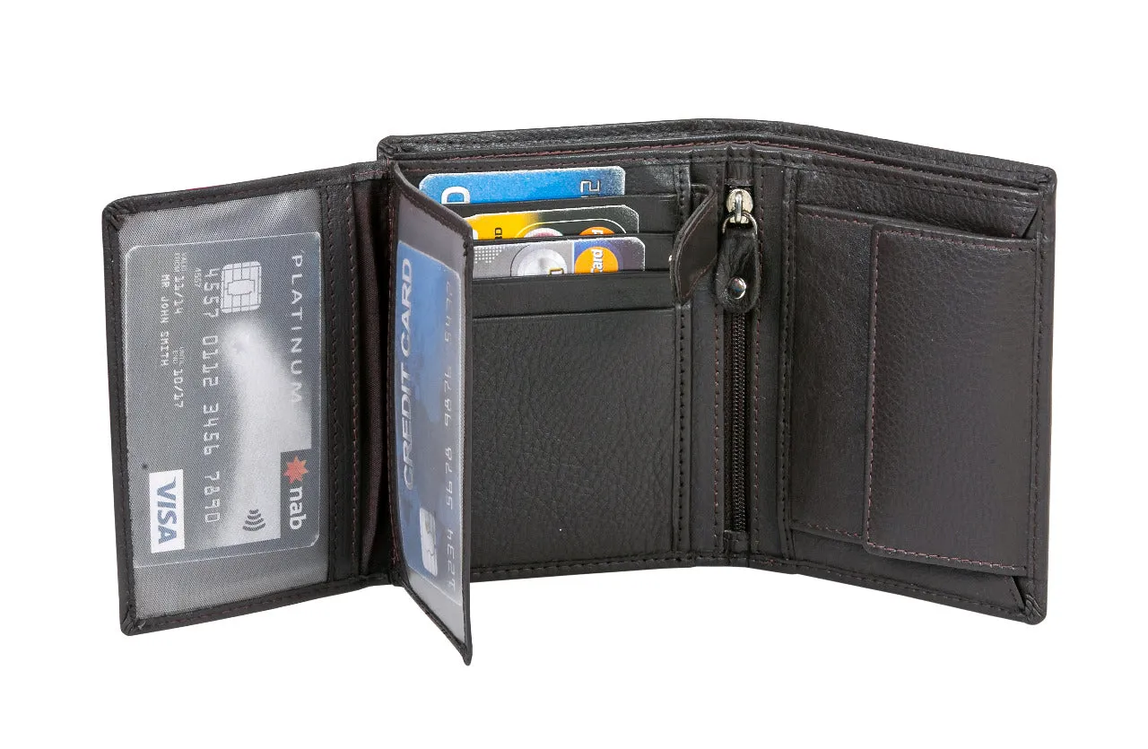 MENS LEATHER WALLET 95425 (BROWN)