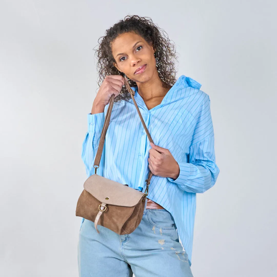 Metallic suede flap crossbody bags wholesale