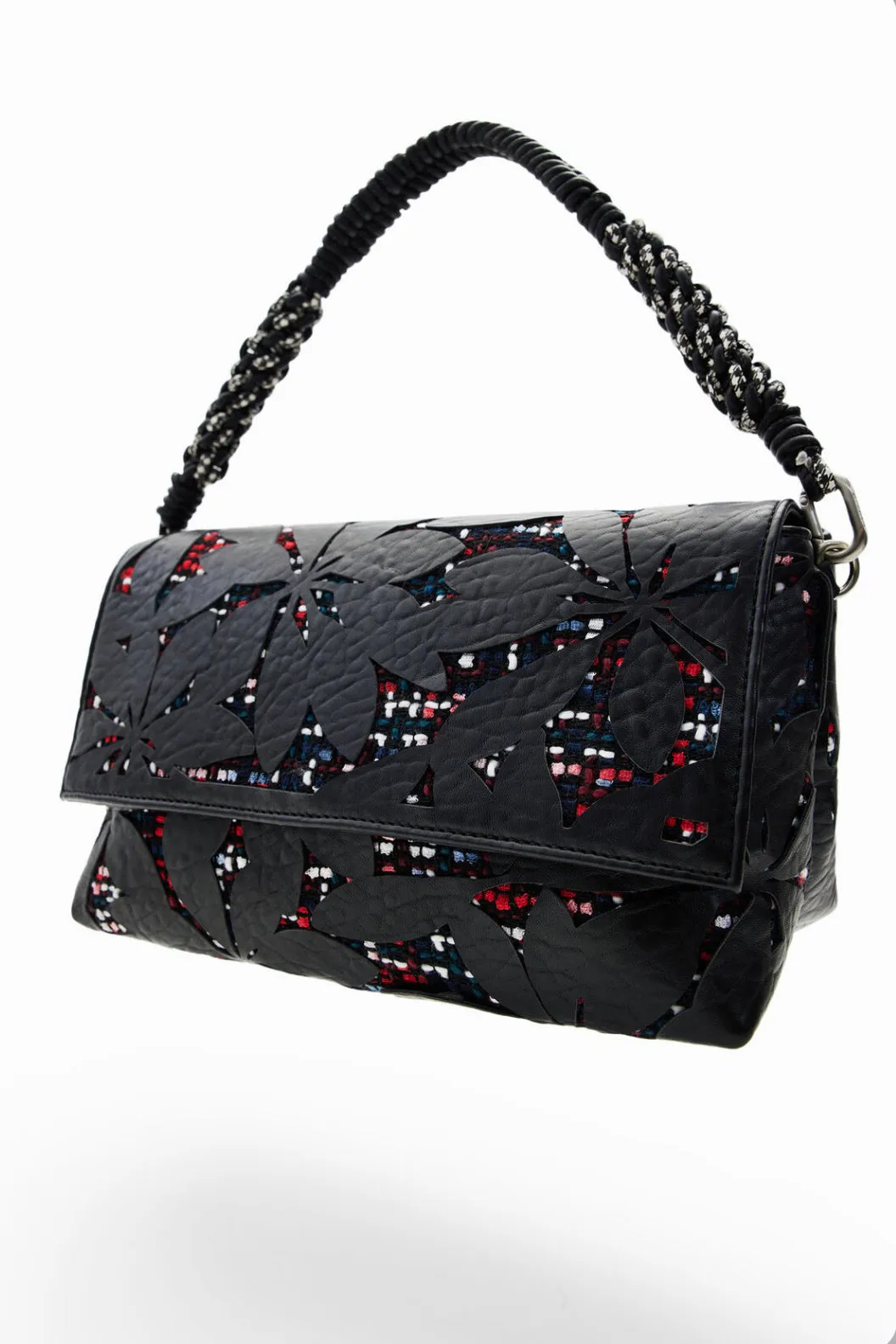 Midsize die-cut flower crossbody bag