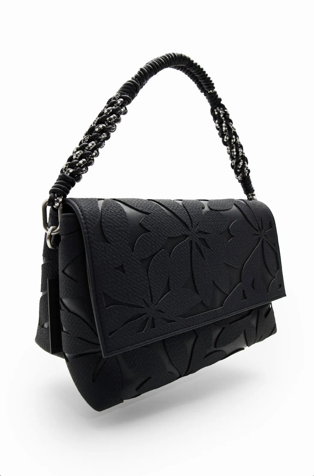 Midsize die-cut flower crossbody bag