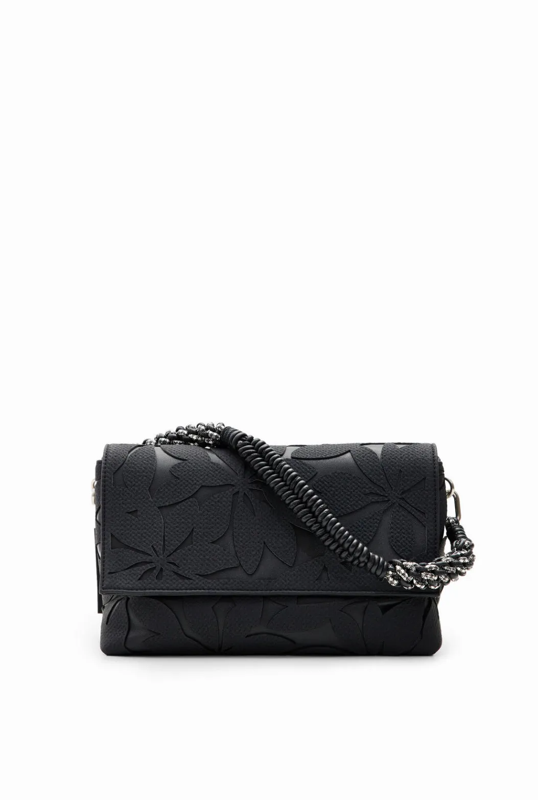 Midsize die-cut flower crossbody bag