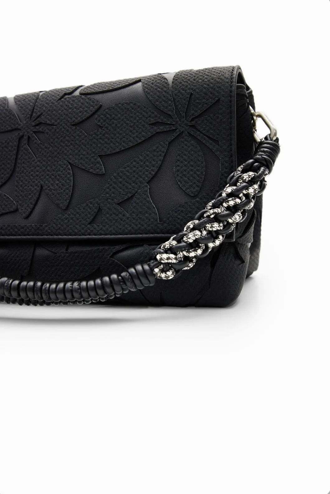 Midsize die-cut flower crossbody bag