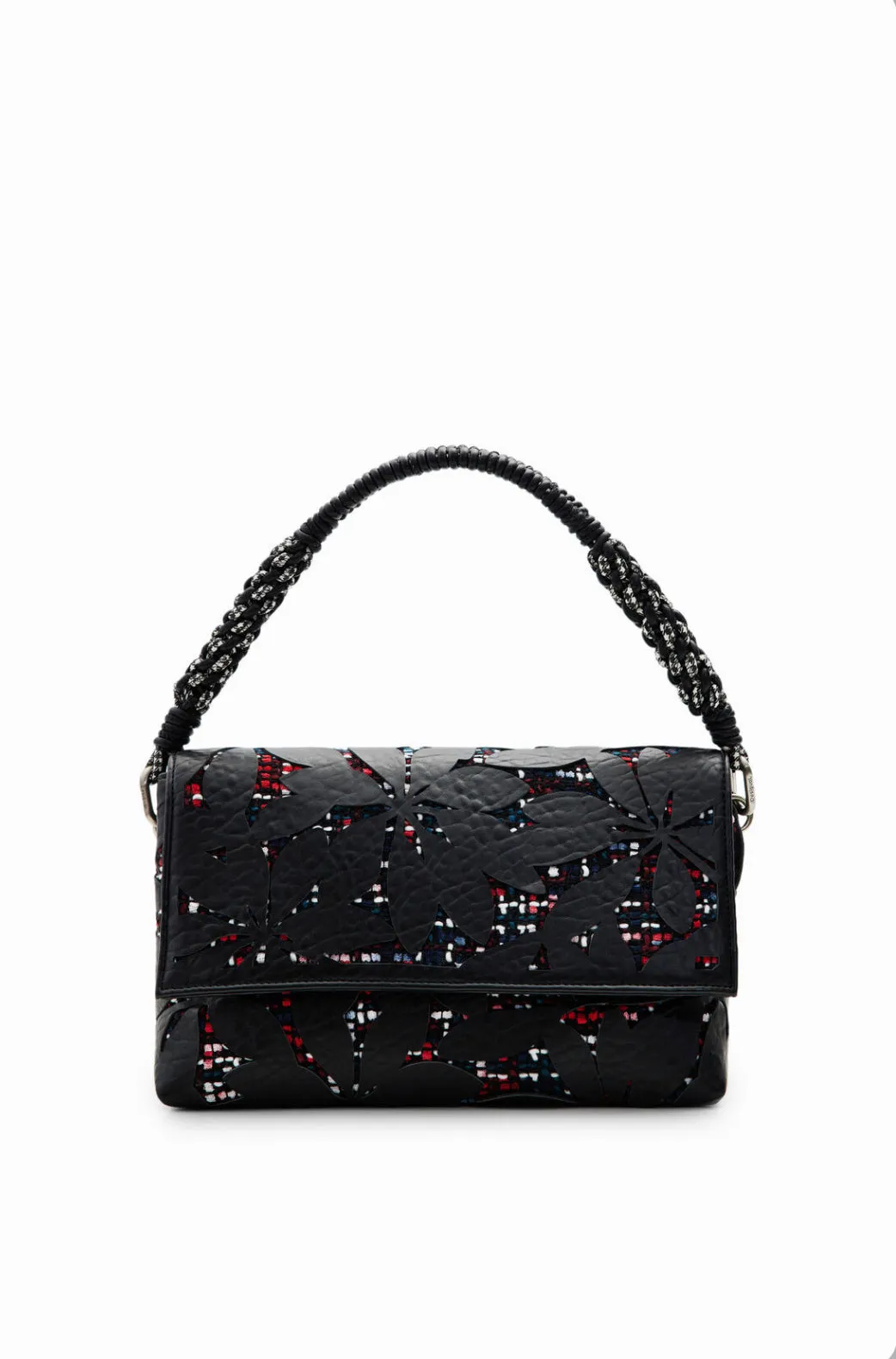 Midsize die-cut flower crossbody bag
