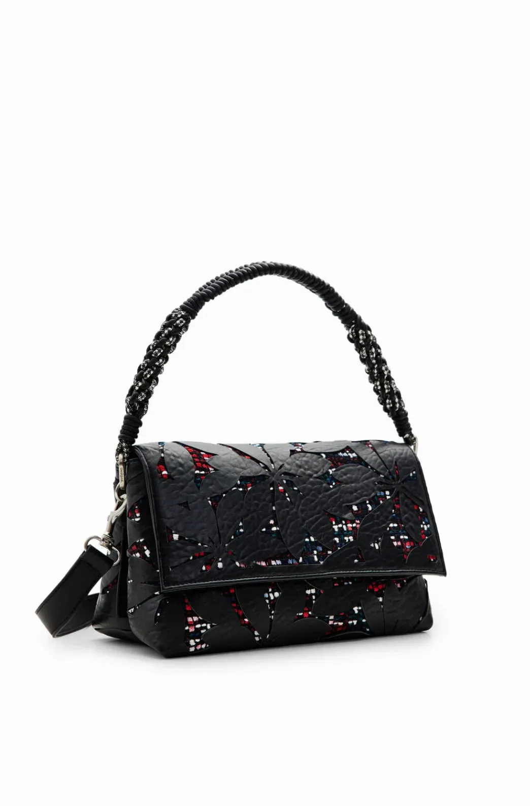 Midsize die-cut flower crossbody bag