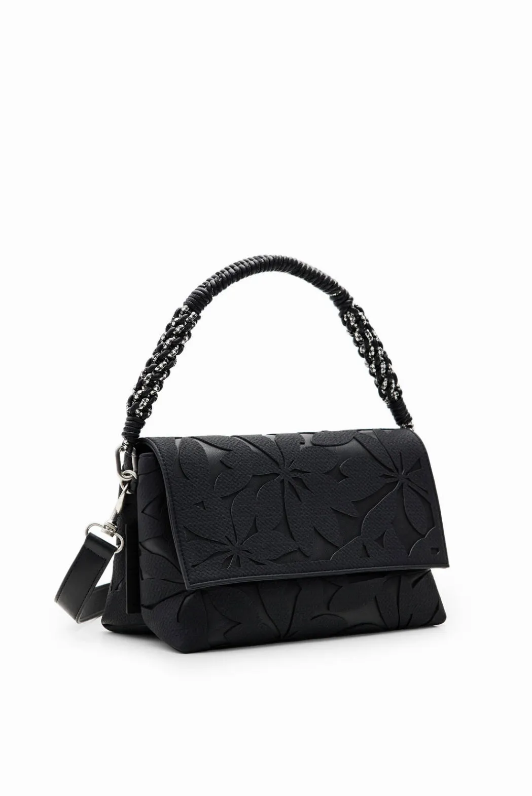 Midsize die-cut flower crossbody bag