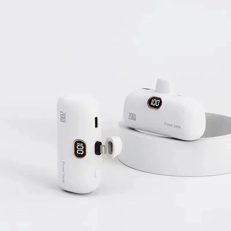 Mini Portable Charger 10000-30000mAh, Quick Charge USB-C & Micro USB, LED Display, Compact Power Bank, Multi-Color