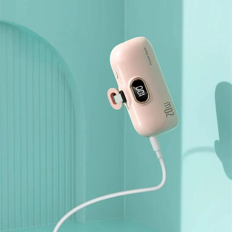 Mini Portable Charger 10000-30000mAh, Quick Charge USB-C & Micro USB, LED Display, Compact Power Bank, Multi-Color